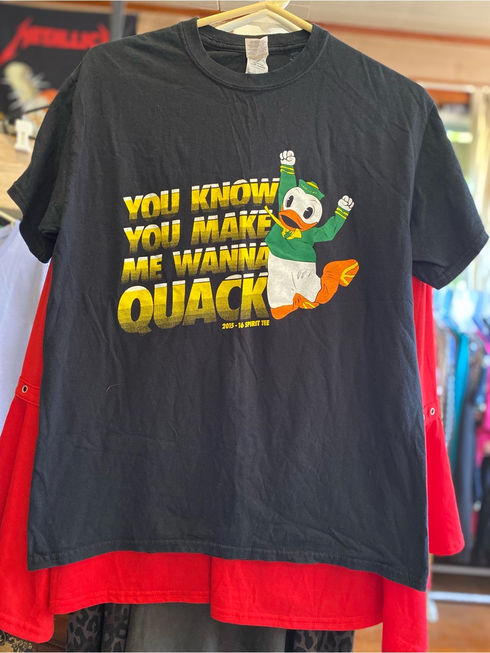Oregon Ducks Black Graphic Tee - You Know You Make Me Wanna Quack